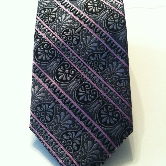TED BAKER MENS NEW GRAY 100%SILK NECK TIE WIDTH: 2 5/8